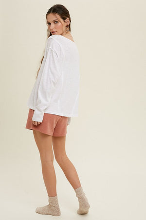 WISHLIST Women's Top Button-Up Cotton Slub Top || David's Clothing