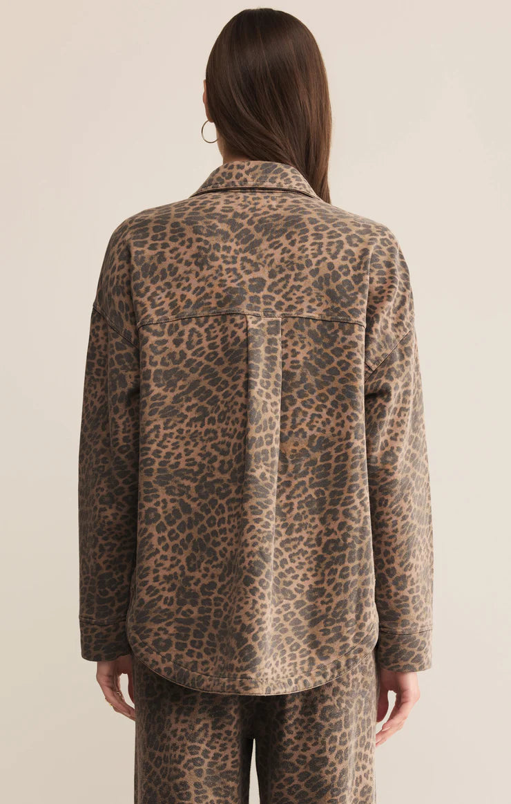 Z SUPPLY Women Jackets DESERT TA / XS Z Supply All Day Knit Leopard Jacket || David's Clothing ZJ253257