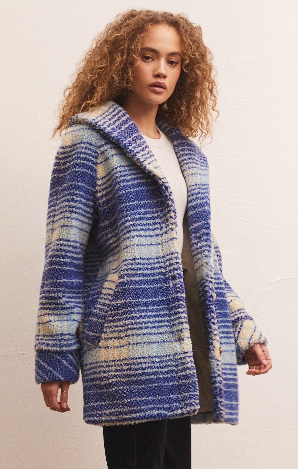 Z SUPPLY Women Jackets Z Supply Hastings Sherpa Plaid Coat || David's Clothing