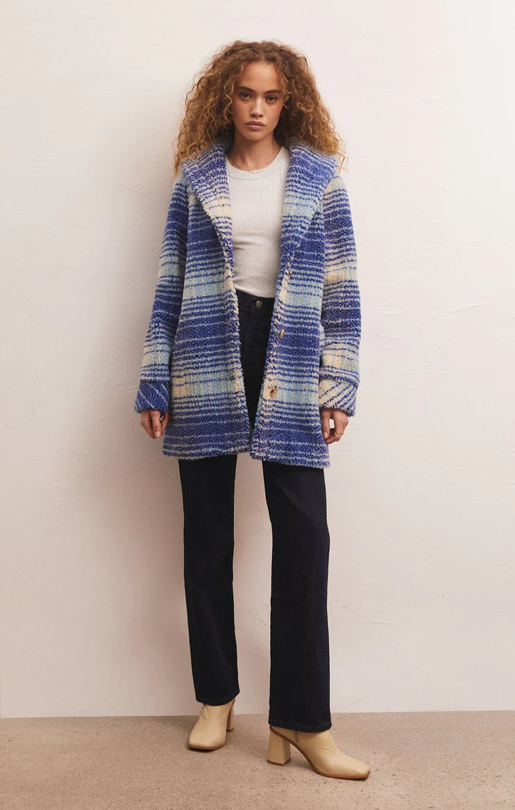Z SUPPLY Women Jackets Z Supply Hastings Sherpa Plaid Coat || David's Clothing