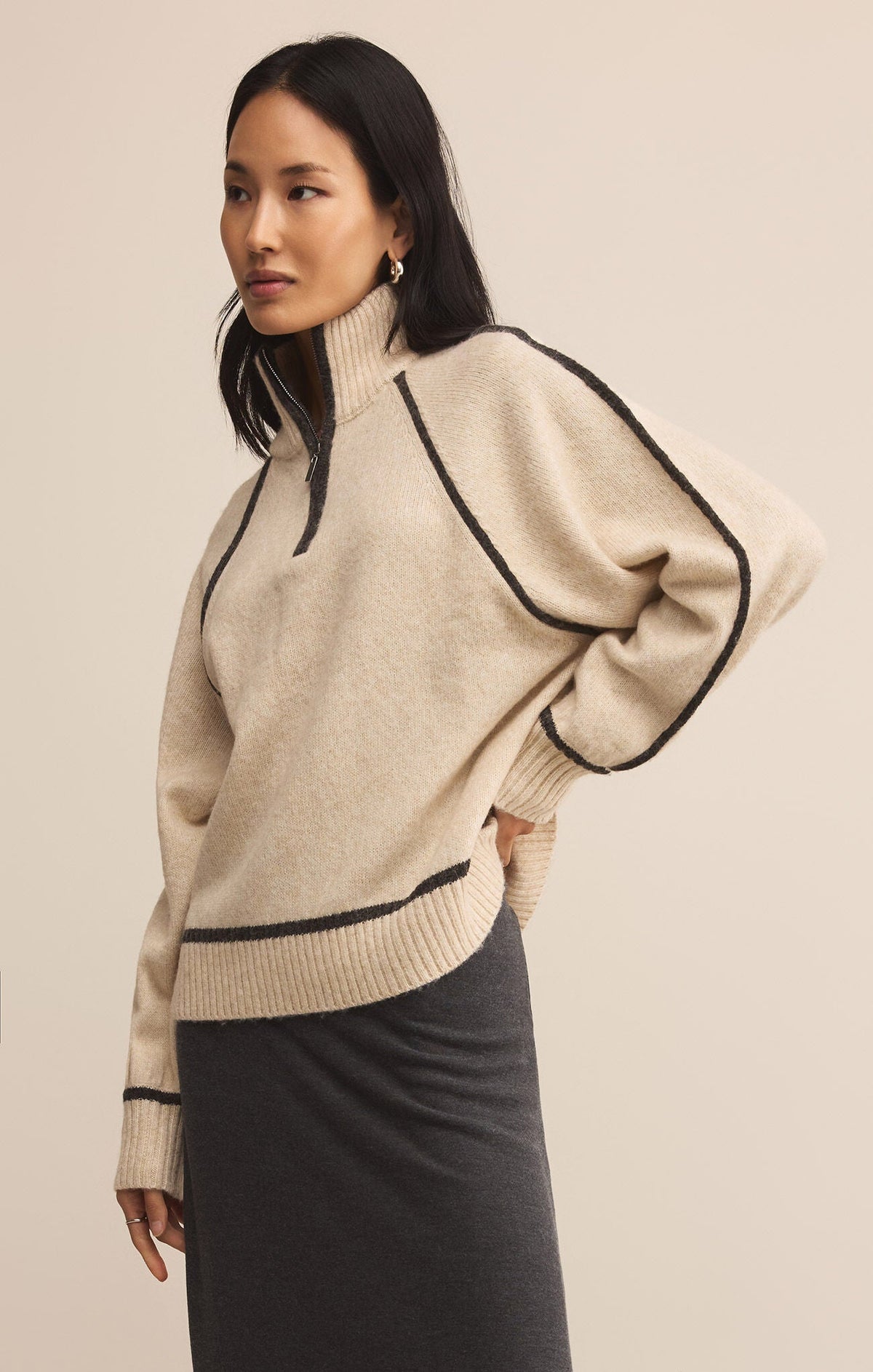Z SUPPLY Women's Sweaters Z Supply Alps Half Zip Sweater || David's Clothing