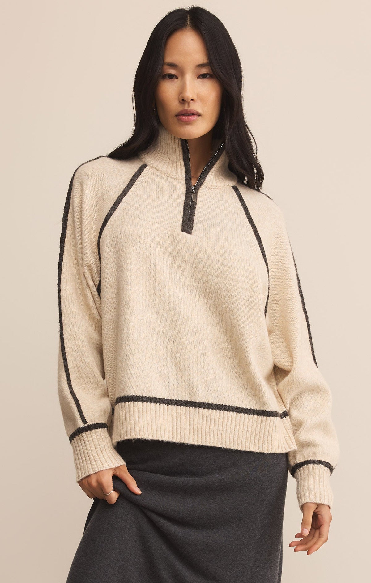 Z SUPPLY Women's Sweaters Z Supply Alps Half Zip Sweater || David's Clothing