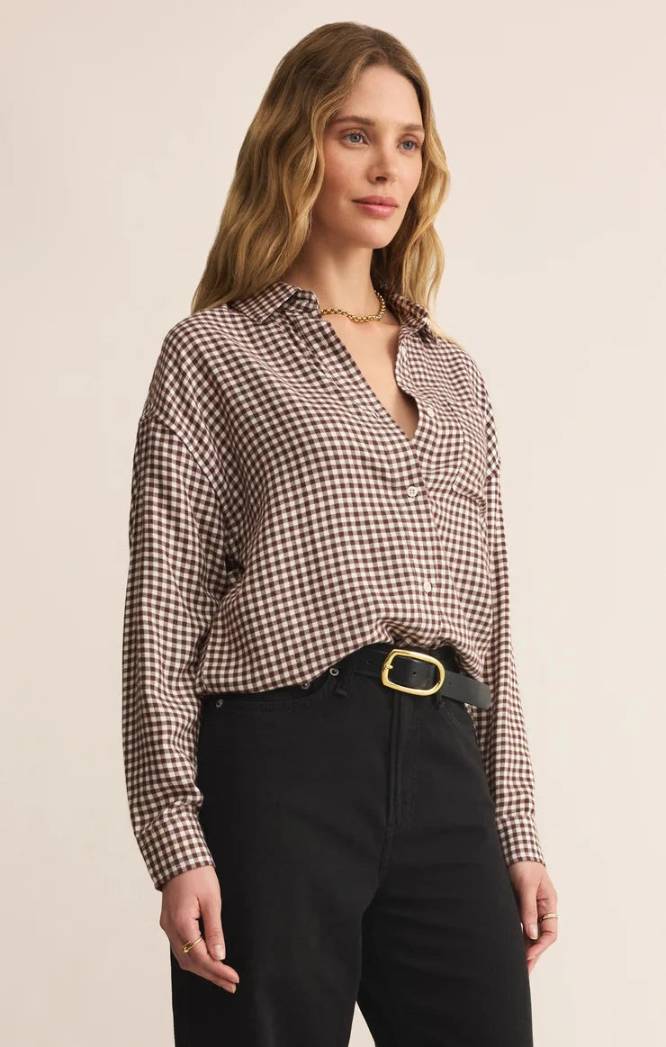 Z SUPPLY Women's Top Southern Shirt River Plaid Button Up || David's Clothing