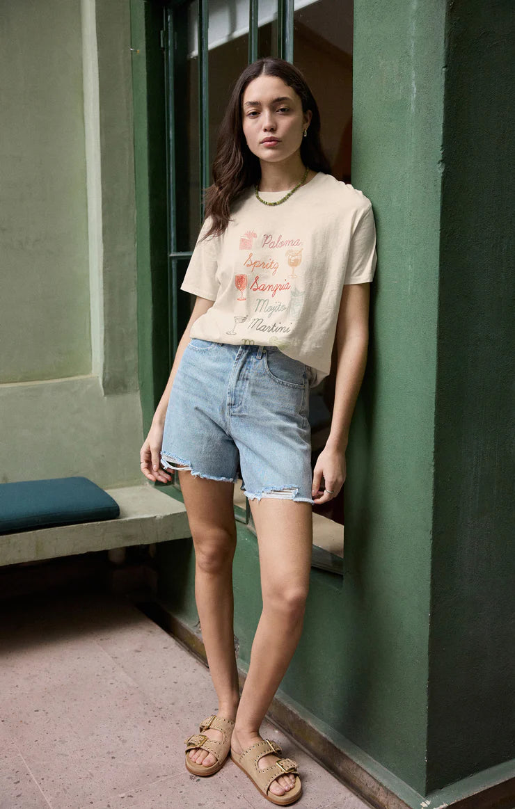 Z SUPPLY Women's Top Z Supply Cocktails Boyfriend Tee || David's Clothing
