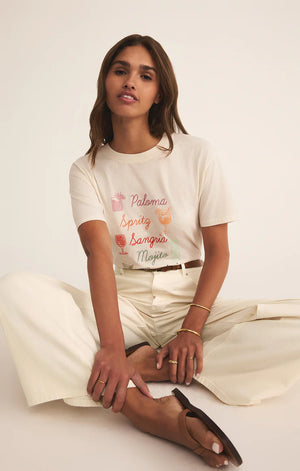 Z SUPPLY Women's Top Z Supply Cocktails Boyfriend Tee || David's Clothing