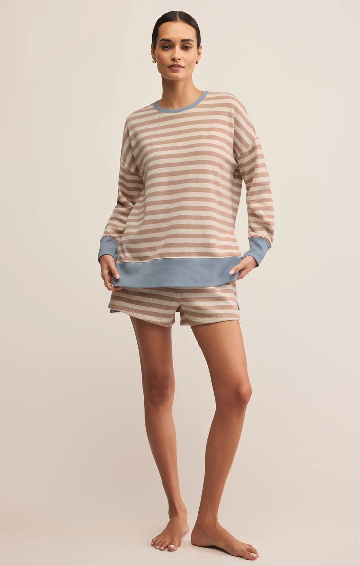 Z SUPPLY Women's Top Z Supply Layer Up Stripe Sweatshirt || David's Clothing
