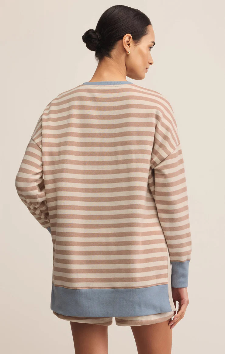 Z SUPPLY Women's Top Z Supply Layer Up Stripe Sweatshirt || David's Clothing