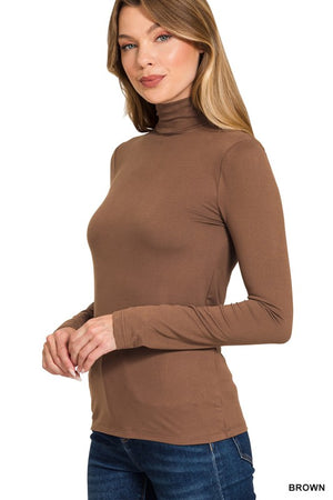 ZENANA Women's Top Premium Microfiber Mock Neck Top