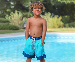 SOUTHERN MARSH COLLECTION Boy's Shorts Southern Marsh Youth Harbor Trunk - Horizon Stripe || David's Clothing