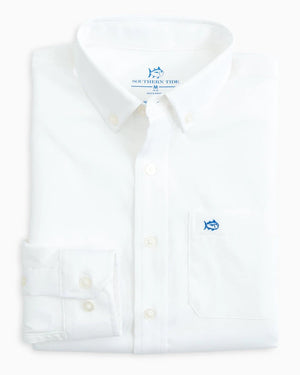 SOUTHERN TIDE Kid's Tops Southern Tide Boys Solid Intercoastal Button Down Shirt || David's Clothing