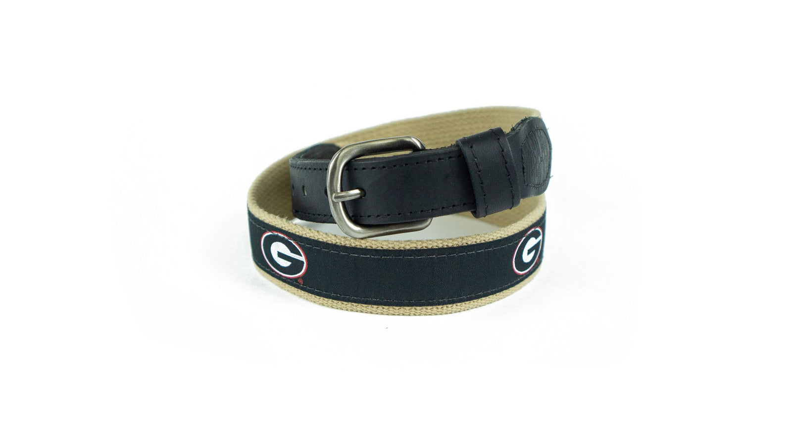 Zeppro Men's Belts Zeppro University of Georgia Ribbon Belt - Black || David's Clothing